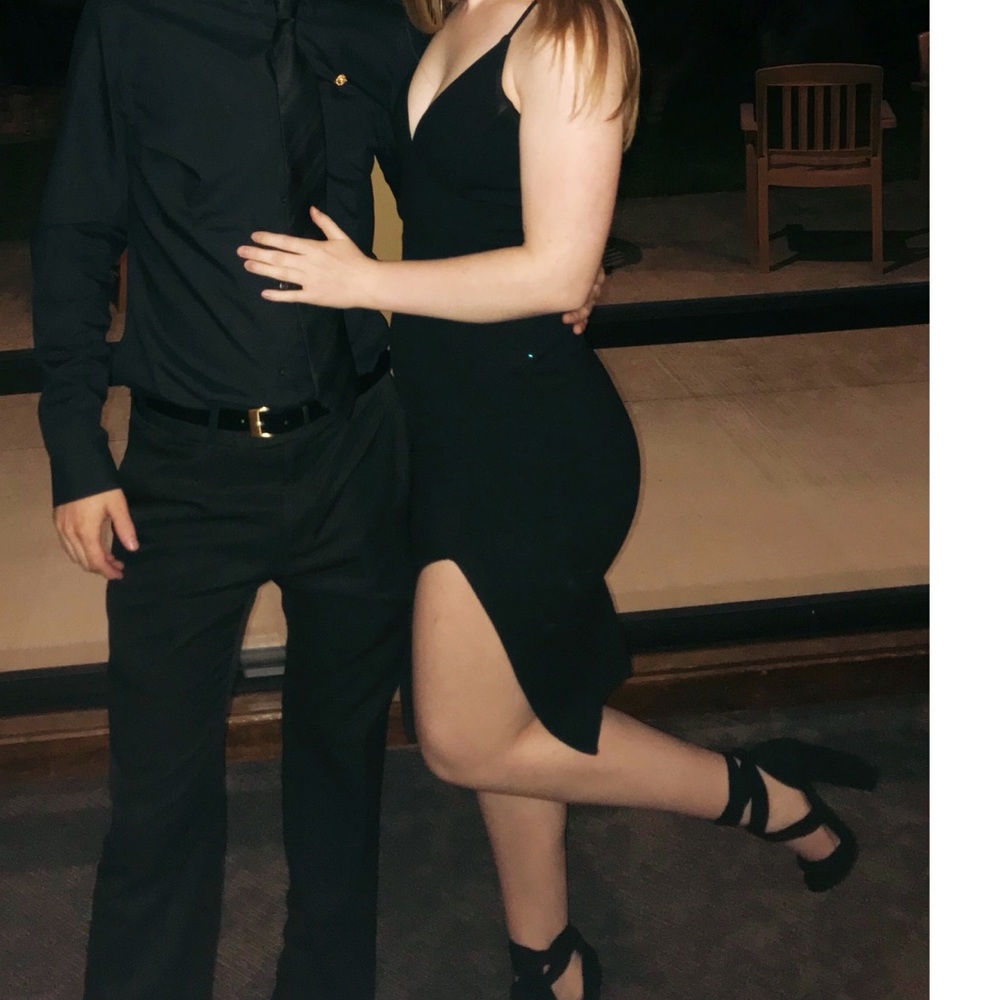 Windsor backless black lace dress